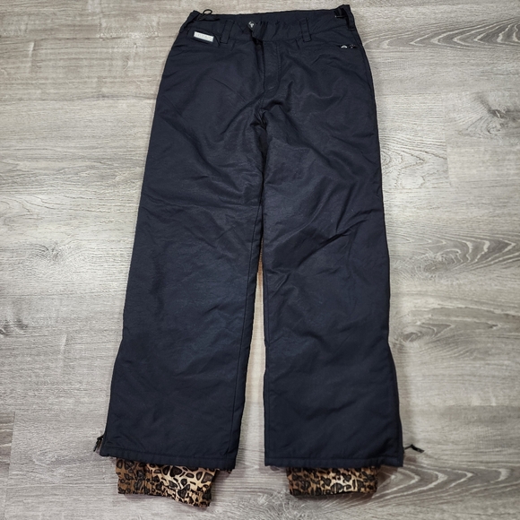 ROXY Black Animal Print & Studded Silver Logo Ski Snowboard Snow Pant Small - Picture 16 of 16